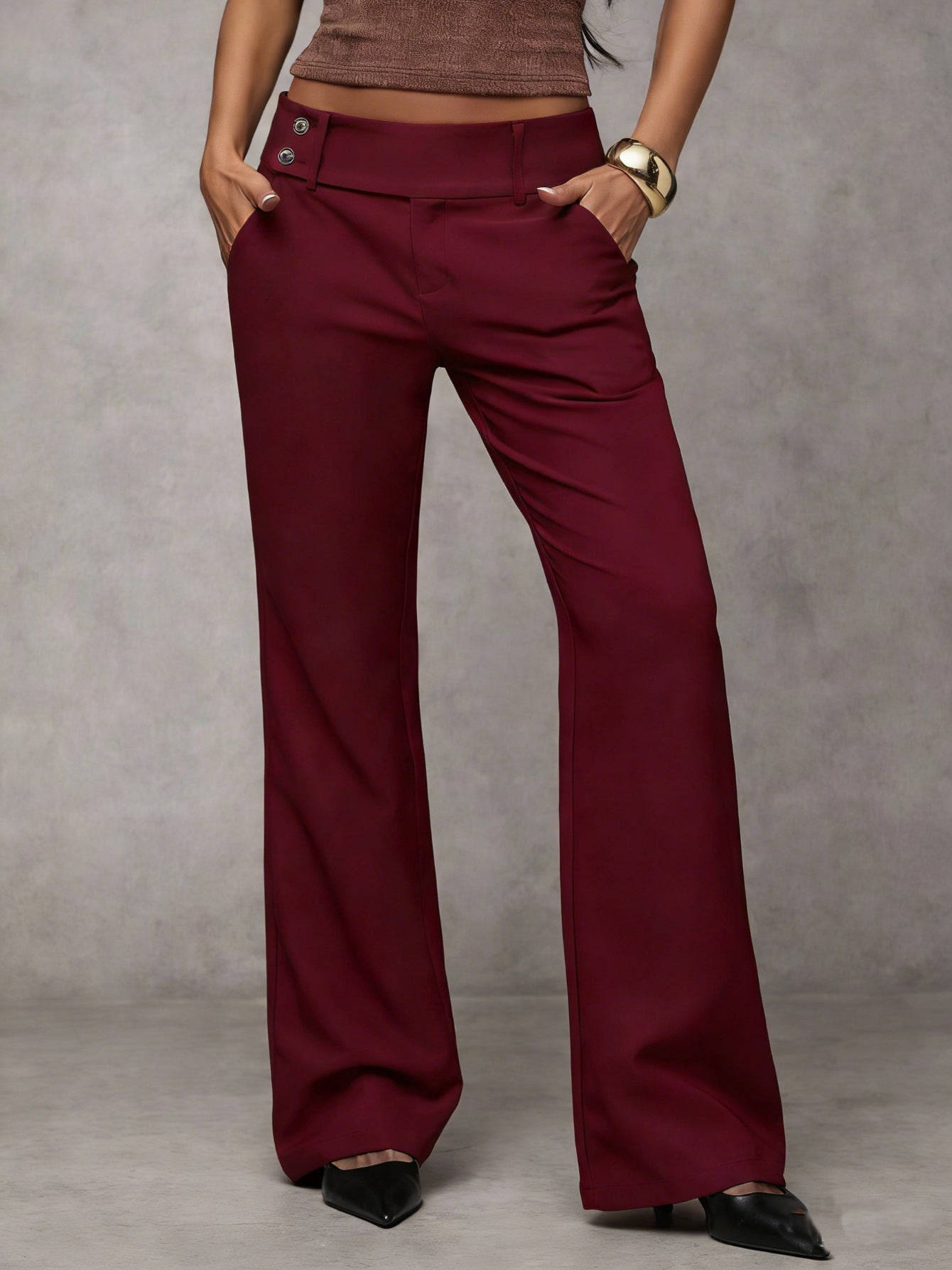 🔥Luxe Double-Button Wide-Leg Pants
