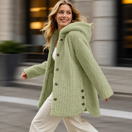 ❄️ Women's Loose-Fit Hooded Plush Jacket
