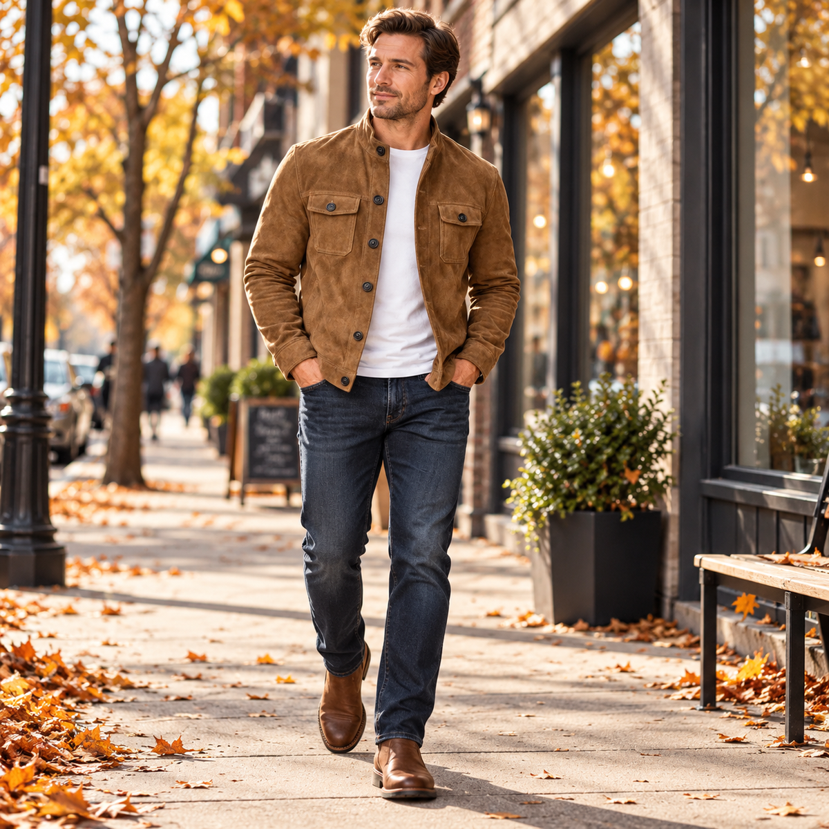 Men’s Vintage Suede Utility Jacket