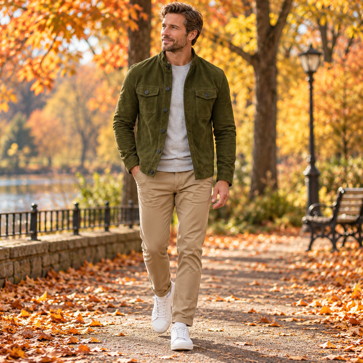 Men’s Vintage Suede Utility Jacket