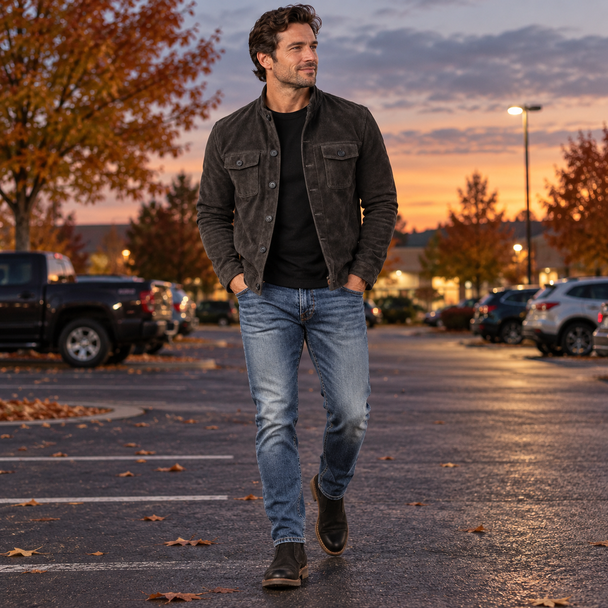 Men’s Vintage Suede Utility Jacket