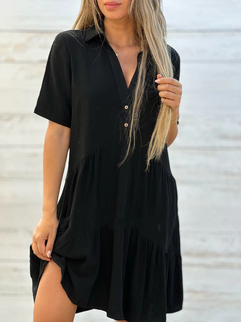 🌸 Women’s Relaxed A-Line Shirt Dress – Flowy Comfort & Everyday Elegance ✨