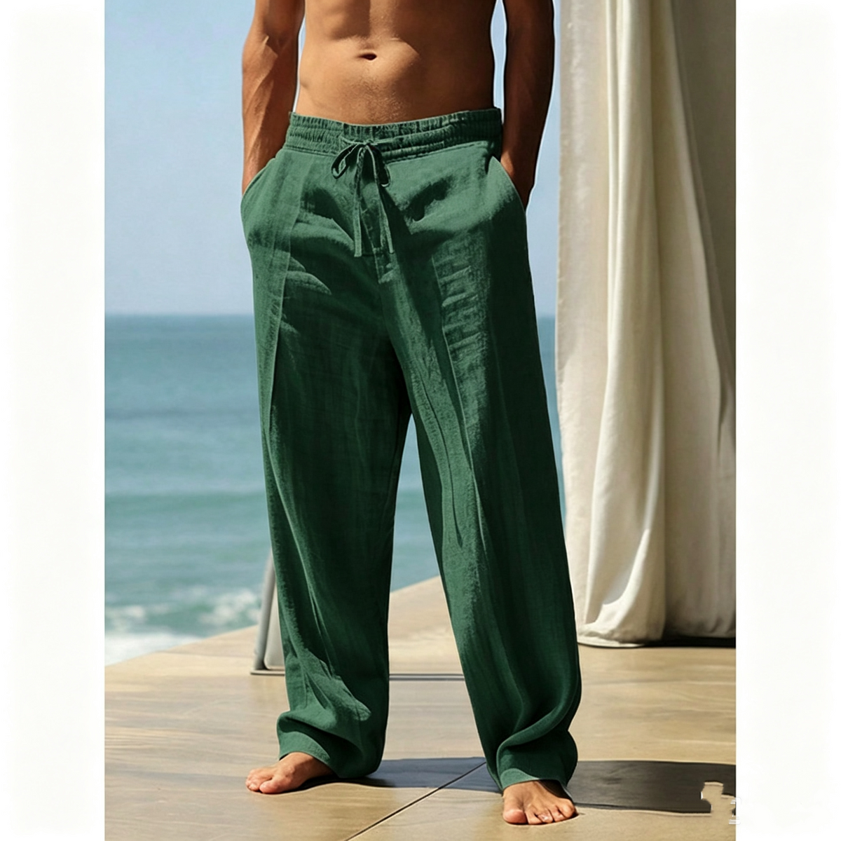 🌞 Breathable Linen Beach Pants For Men