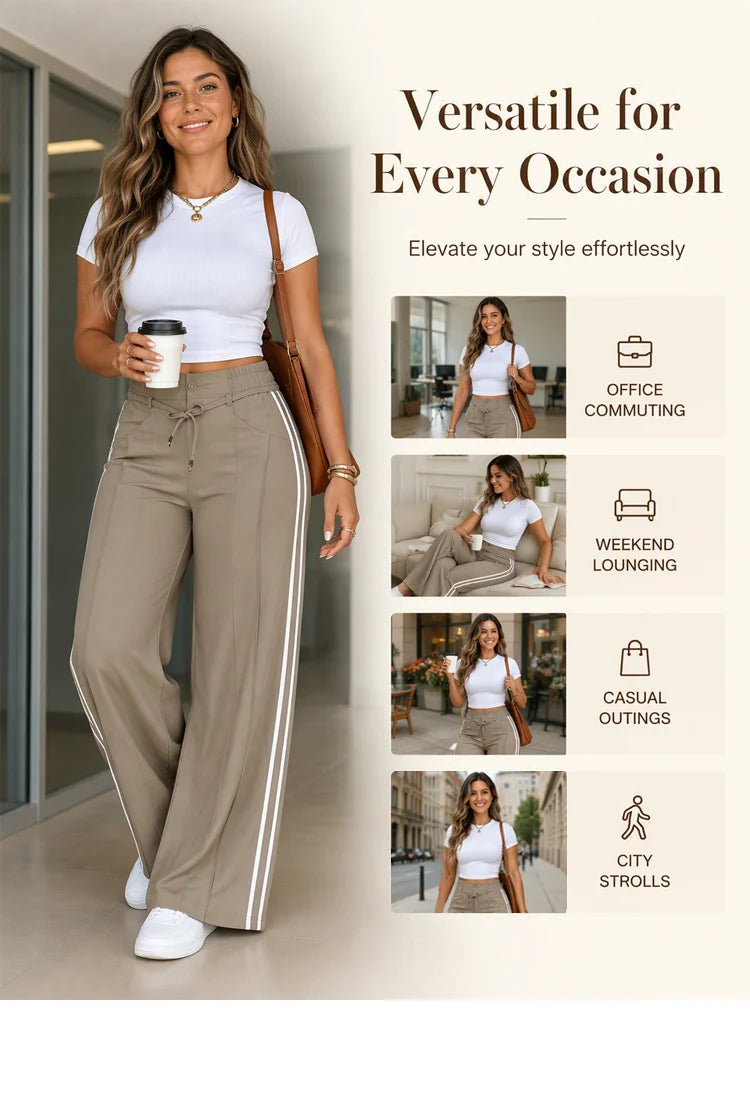 👖New Arrivals - Drawstring High-Waist Trousers – Soft Drape & Adjustable Comfort for Any Casual Look