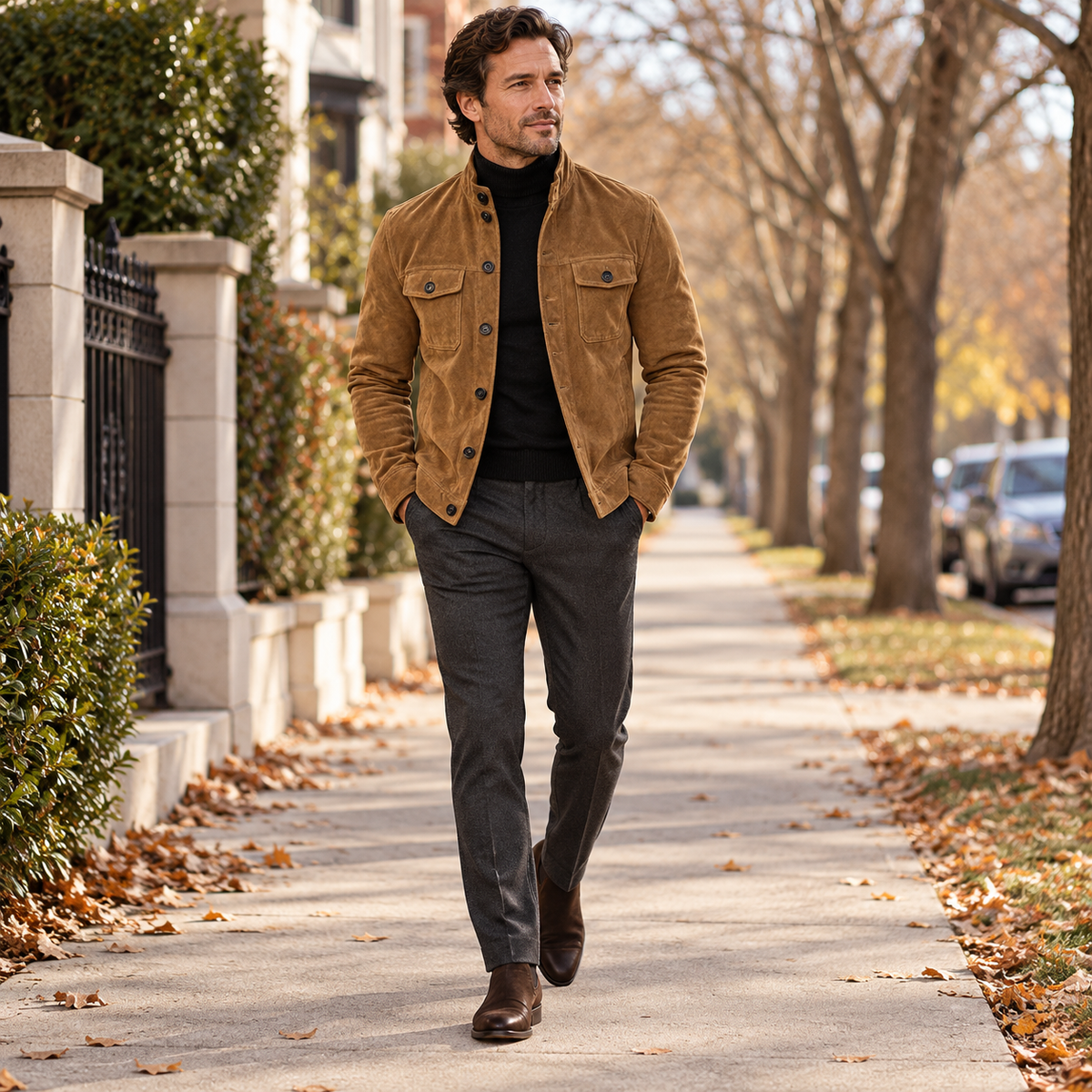 Men’s Vintage Suede Utility Jacket