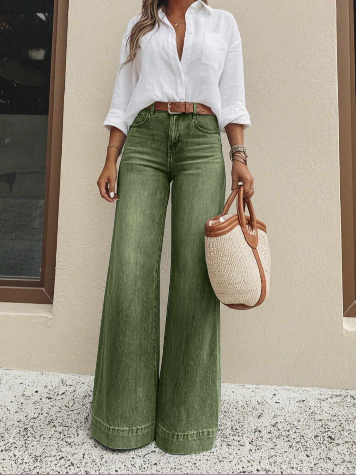 👖 Longer-Looking Legs, Easy Comfort | Women's Vintage High-Waisted Wide-Leg Jeans