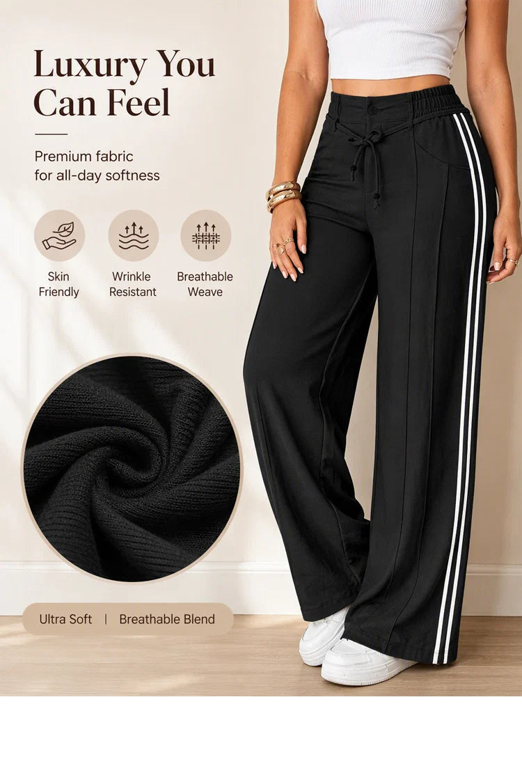 👖New Arrivals - Drawstring High-Waist Trousers – Soft Drape & Adjustable Comfort for Any Casual Look