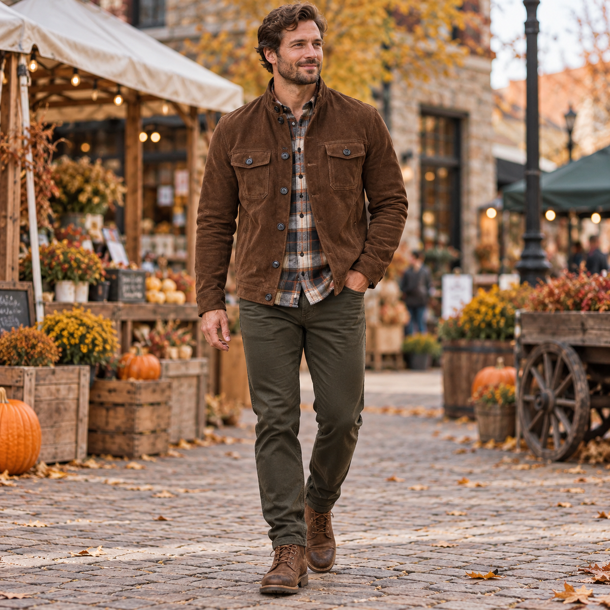 Men’s Vintage Suede Utility Jacket