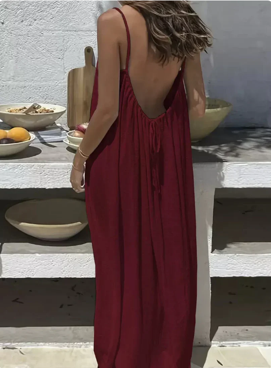 Summer Backless Maxi Slip Dress