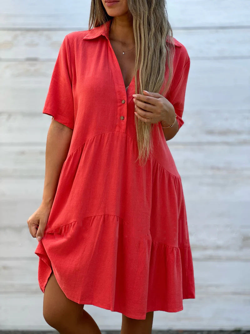 🌸 Women’s Relaxed A-Line Shirt Dress – Flowy Comfort & Everyday Elegance ✨