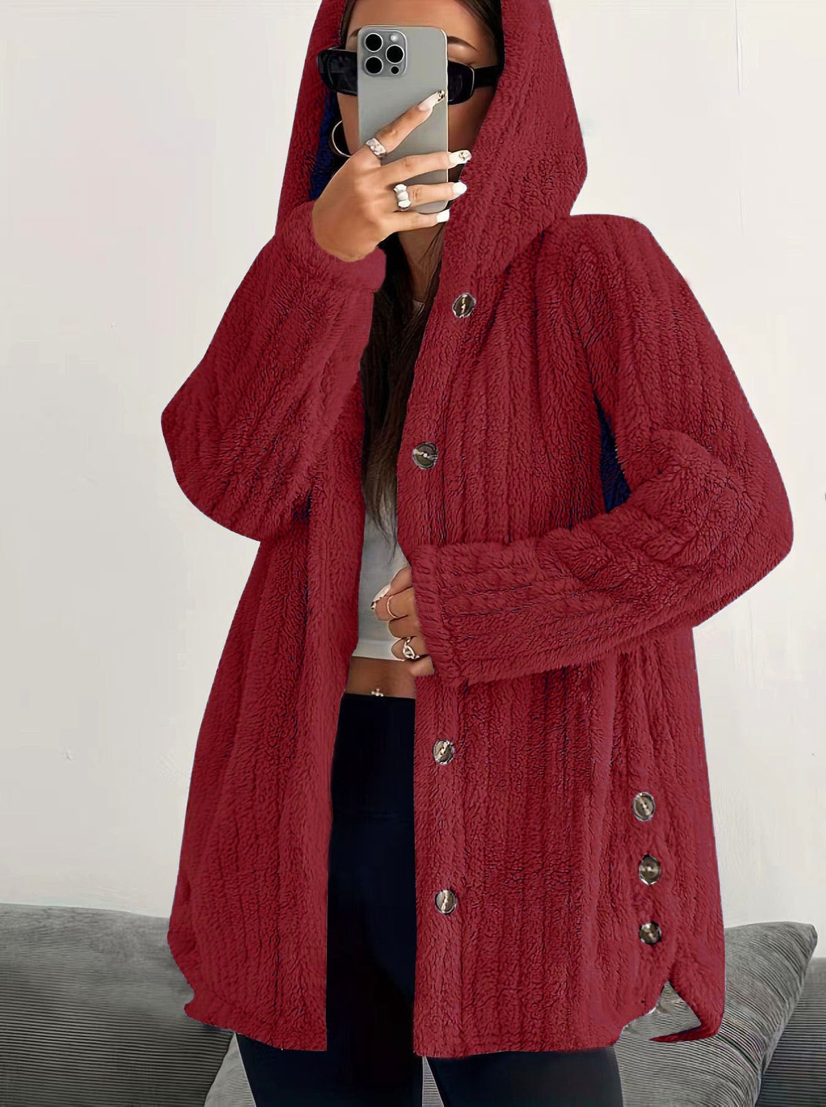 ❄️ Women's Loose-Fit Hooded Plush Jacket