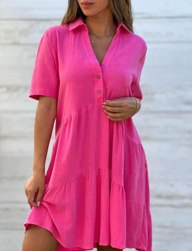 🌸 Women’s Relaxed A-Line Shirt Dress – Flowy Comfort & Everyday Elegance ✨