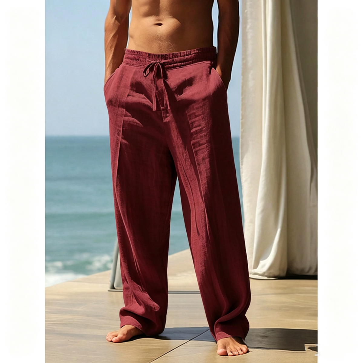 🌞 Breathable Linen Beach Pants For Men