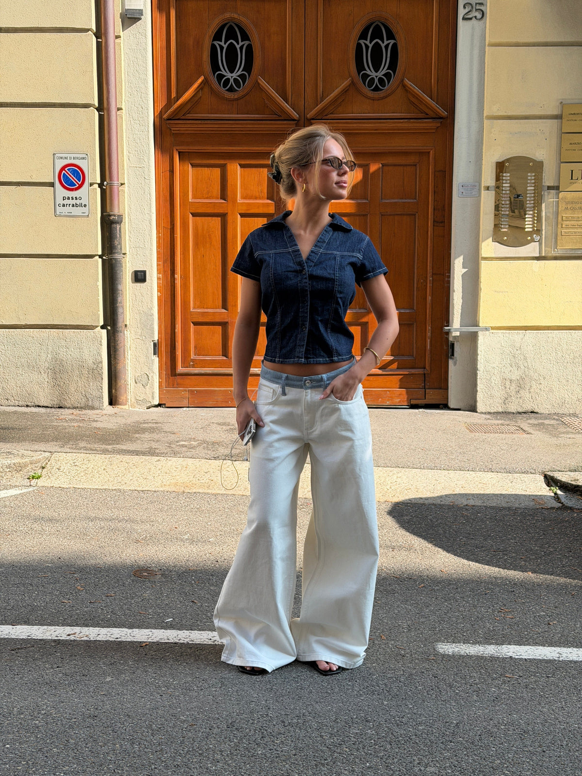 Women's Striped Low-Waisted Loose Jeans