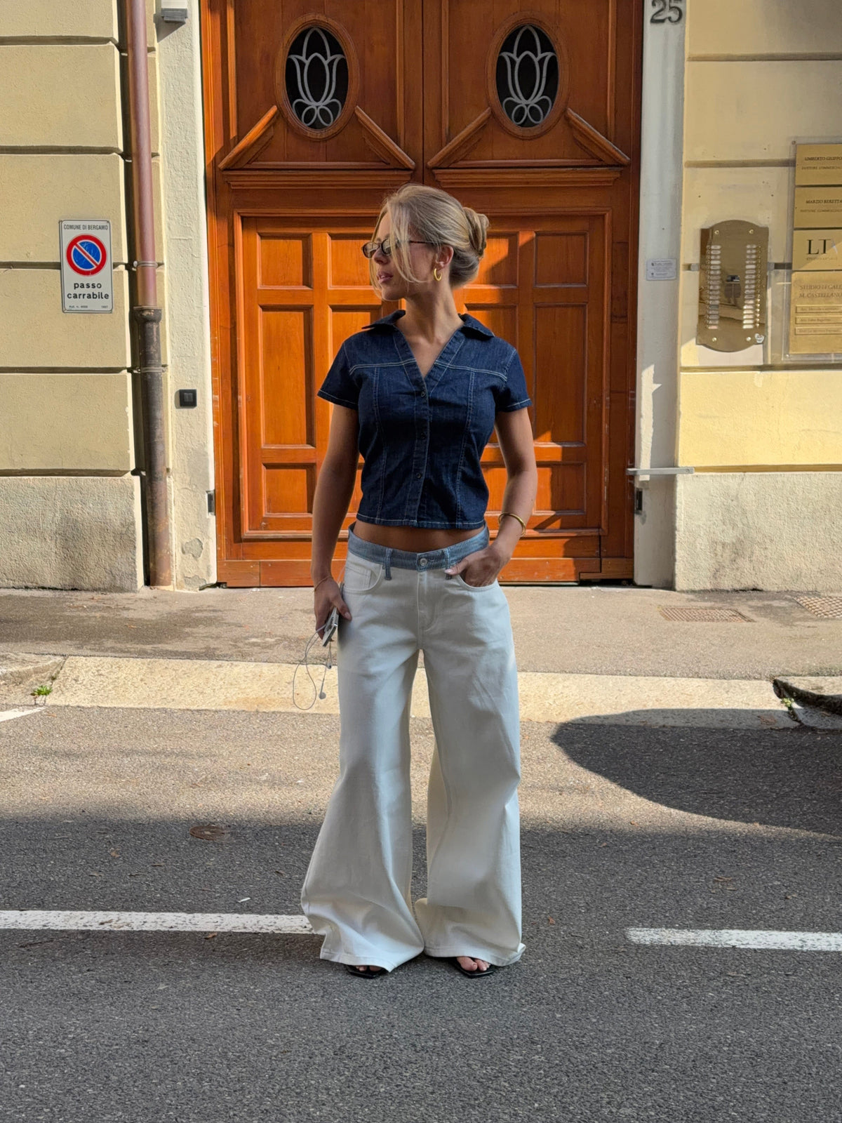 Women's Striped Low-Waisted Loose Jeans
