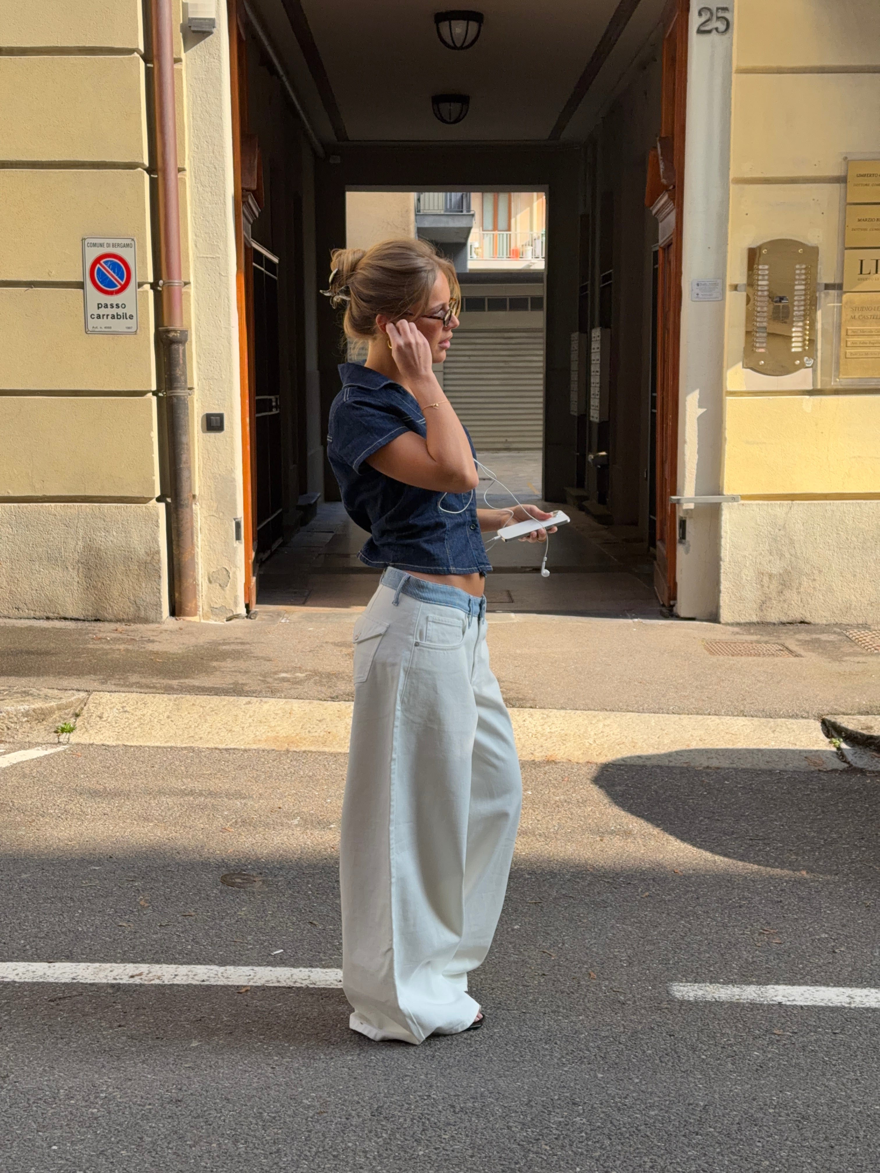 Women's Striped Low-Waisted Loose Jeans