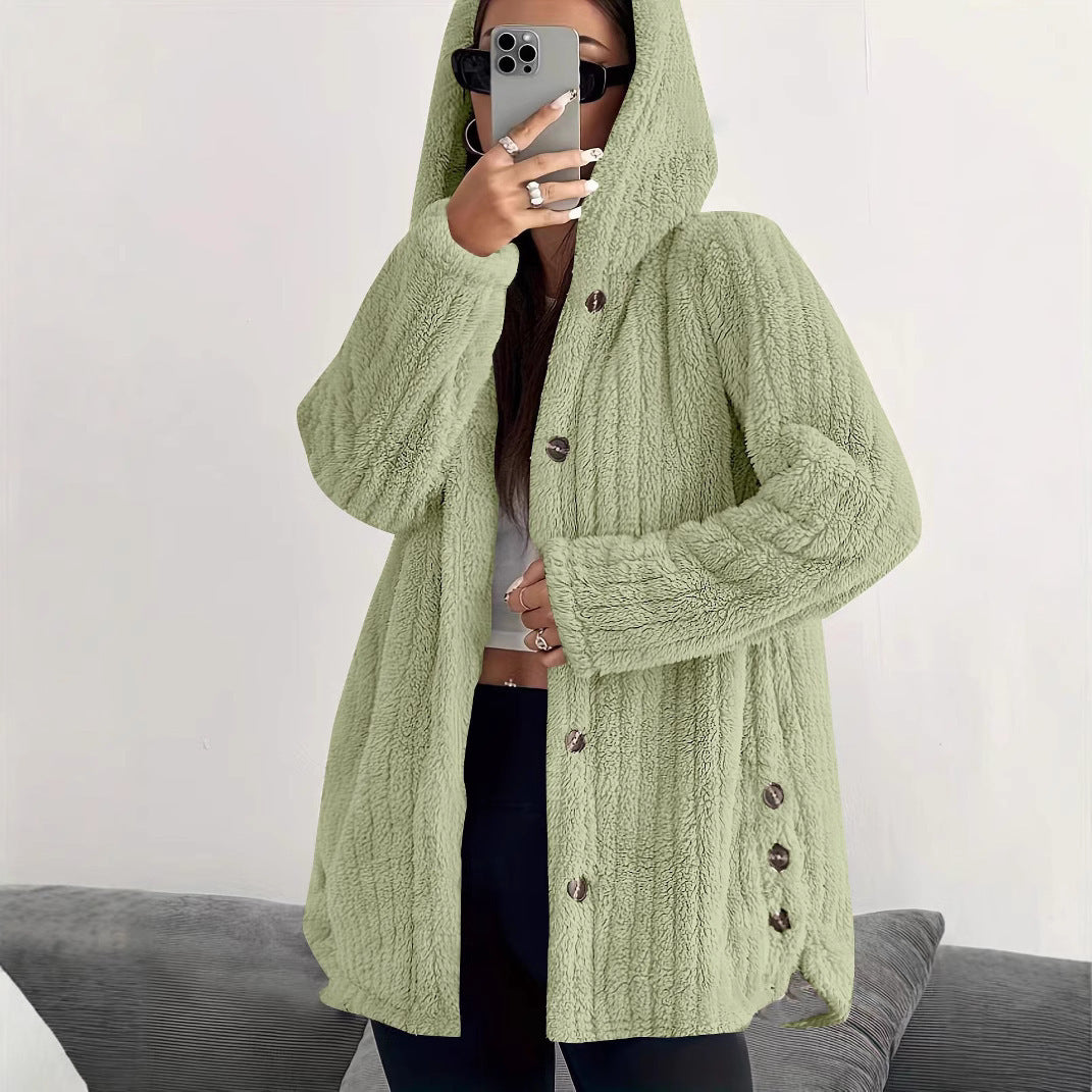 ❄️ Women's Loose-Fit Hooded Plush Jacket