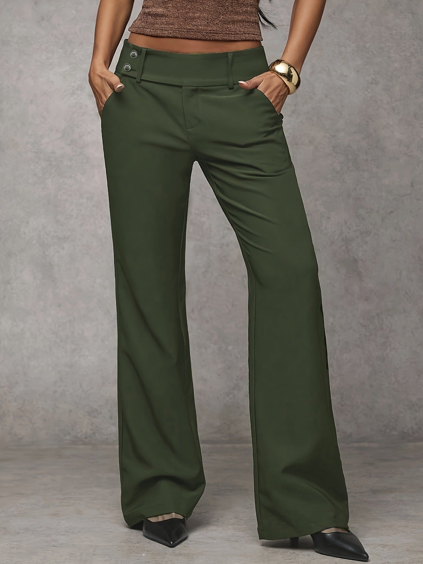 🔥Luxe Double-Button Wide-Leg Pants