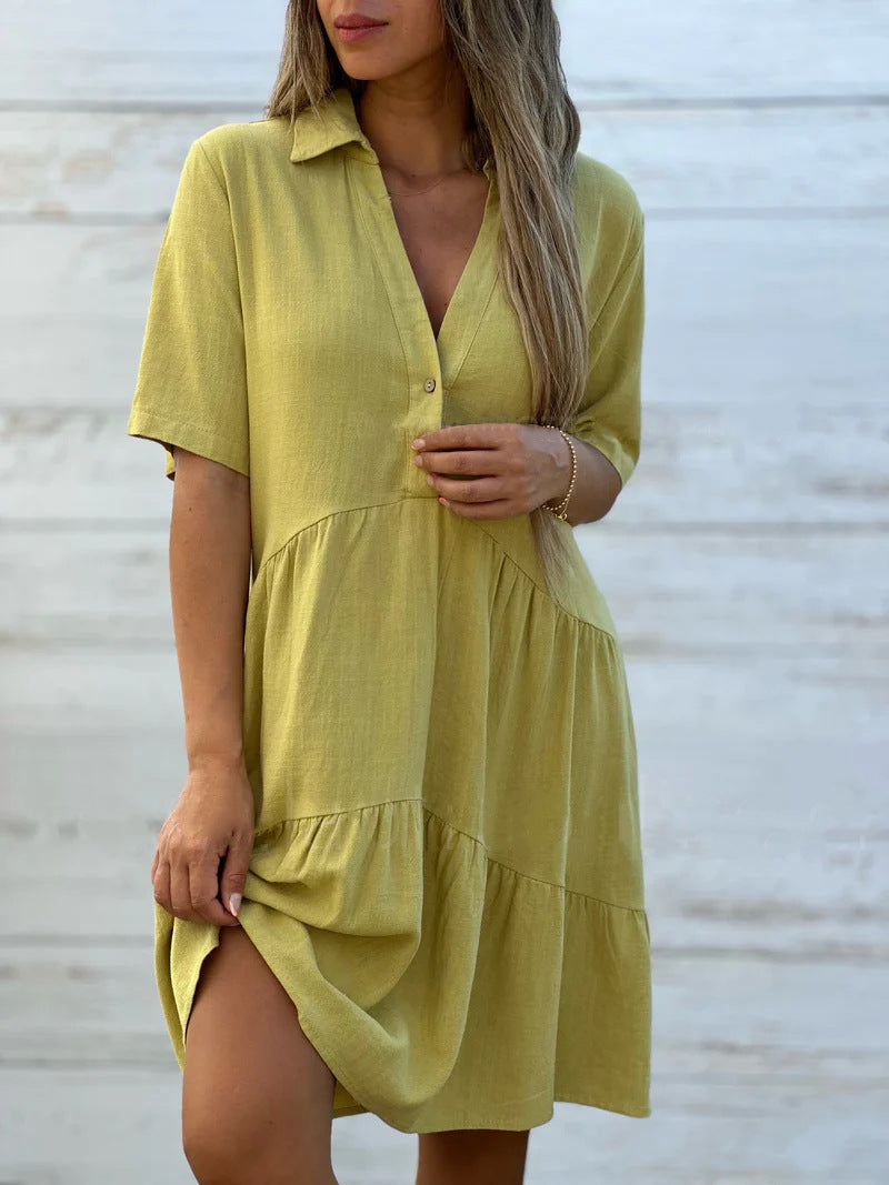 🌸 Women’s Relaxed A-Line Shirt Dress – Flowy Comfort & Everyday Elegance ✨