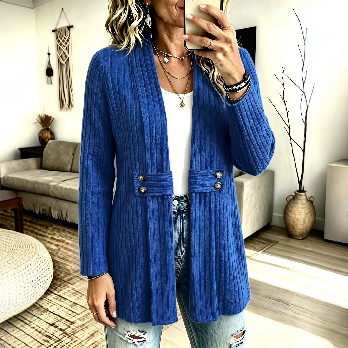 🔥🔥🔥Women's Ribbed Knit Cardigan Sweater