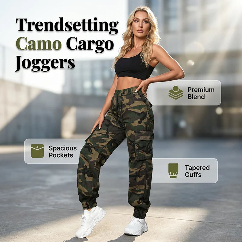 Women's Camouflage Cargo Jogger Pants