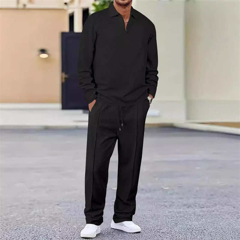 💥Men's Luxe Comfort Polo Set👕👖Een set die wél comfortabel is, maar niet slonzig