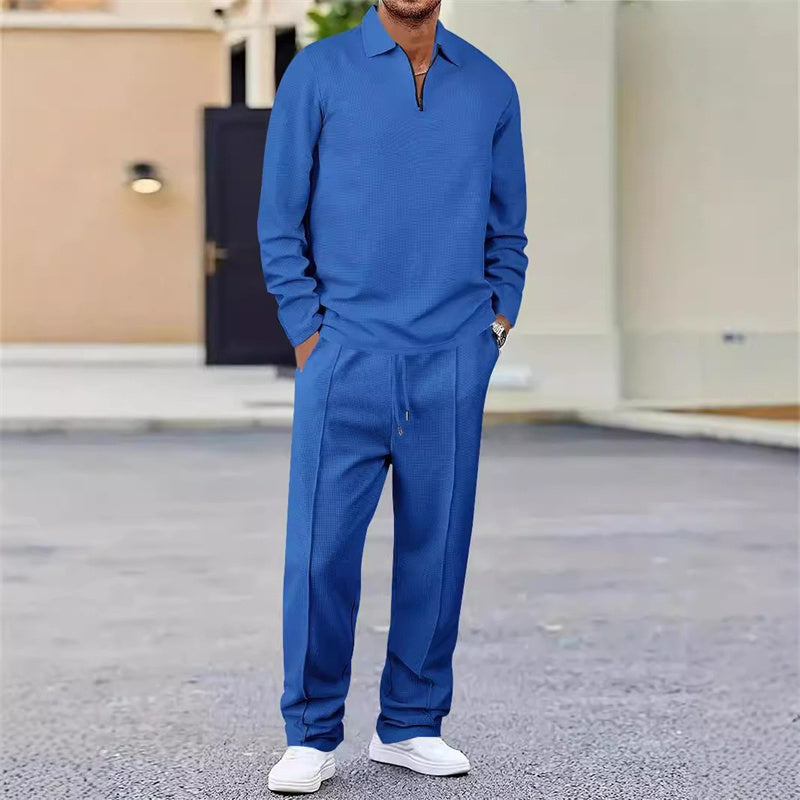 💥Men's Luxe Comfort Polo Set👕👖Een set die wél comfortabel is, maar niet slonzig